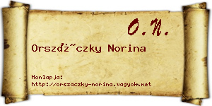 Orszáczky Norina névjegykártya